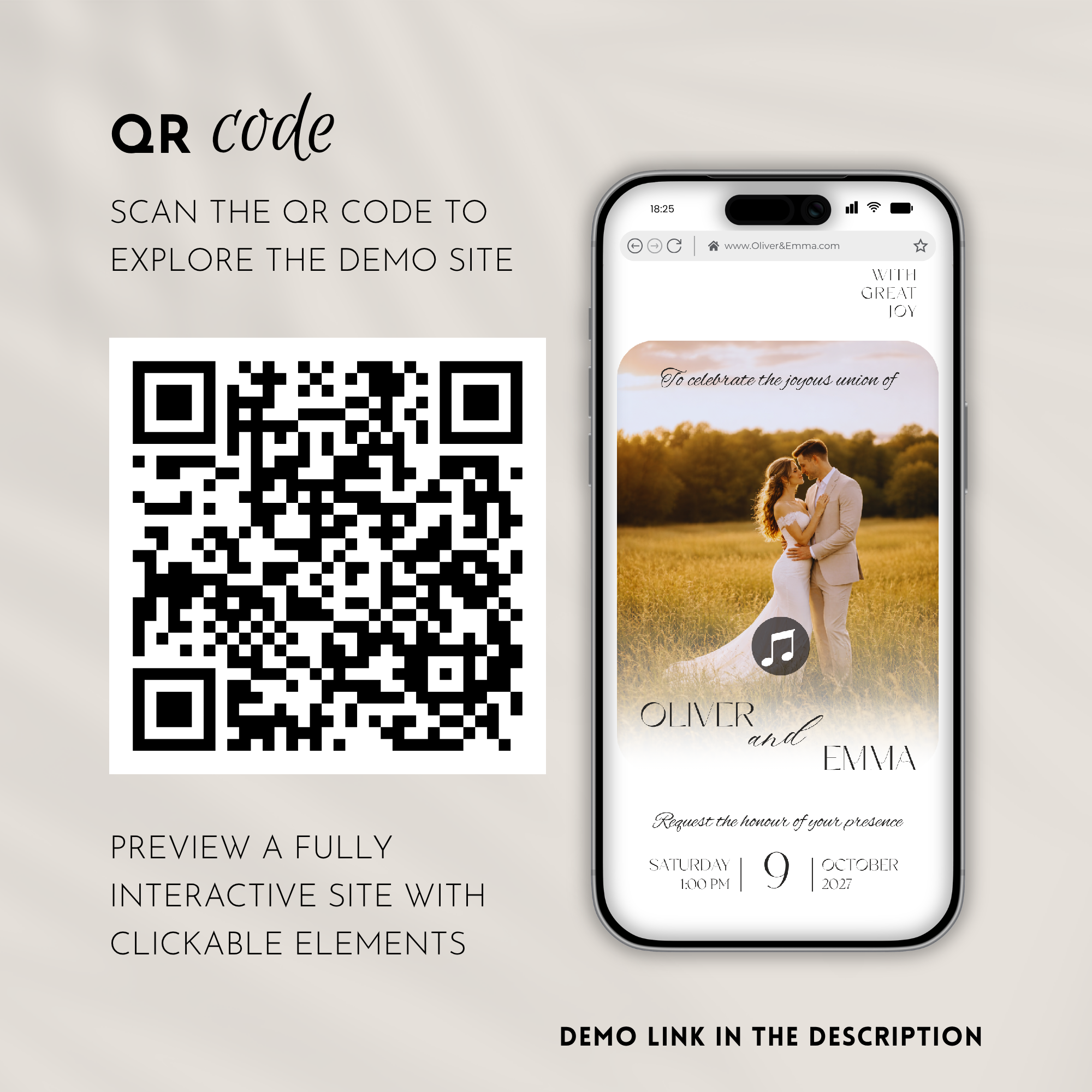 White & Beige Wedding Website Template with RSVP | Canva Template