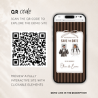 Espresso Brown Kids Save the Date Website Template | Old Money Style