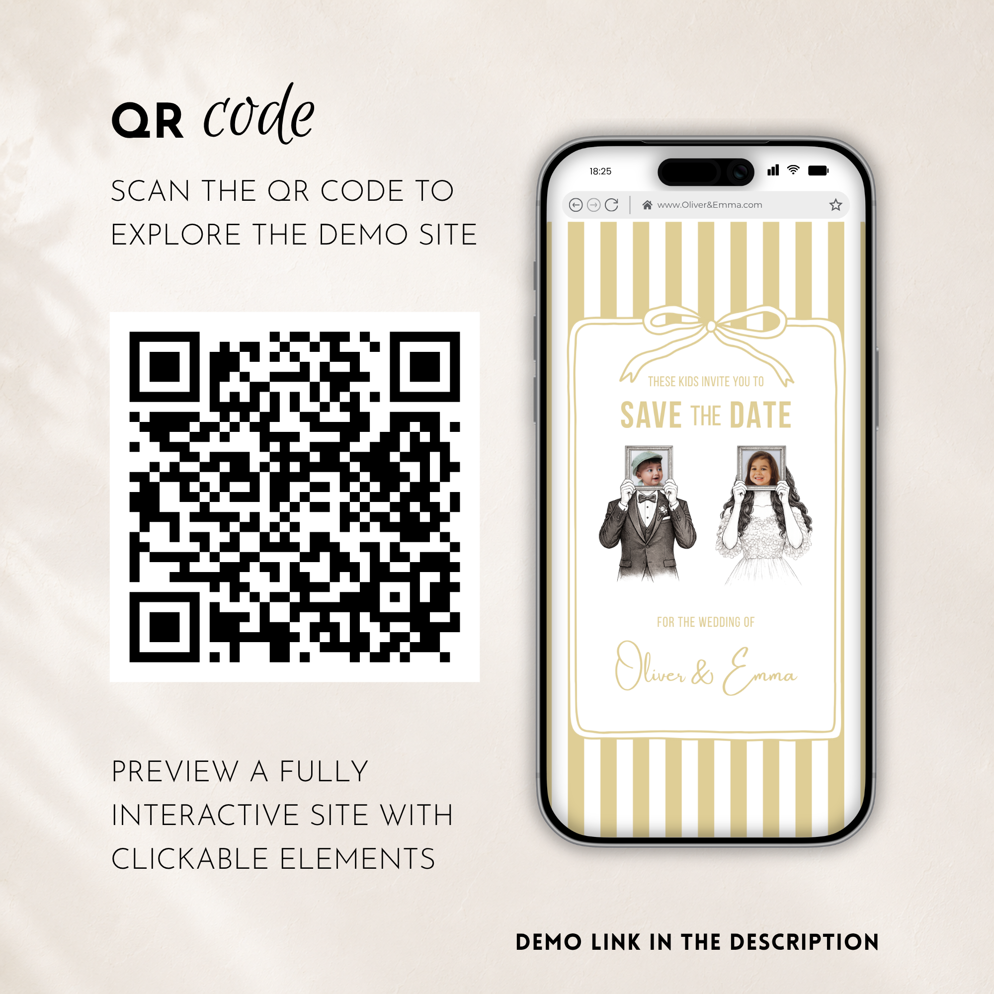 Yellow Kids Save the Date Website Template | Old Money Style