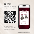 Burgundy Kids Save the Date Website Template | Old Money Style