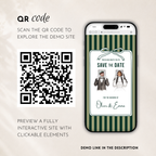Emerald Green Kids Save the Date Website Template | Old Money Style