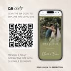 Sage Green Classic Save the Date Wedding Invitation Website Template