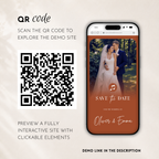 Terracotta Classic Save the Date Wedding Invitation Website Template