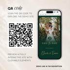 Emerald & Gold Classic Save the Date Wedding Invitation Website Template