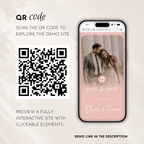 Blush Pink Classic Save the Date Wedding Invitation Website Template