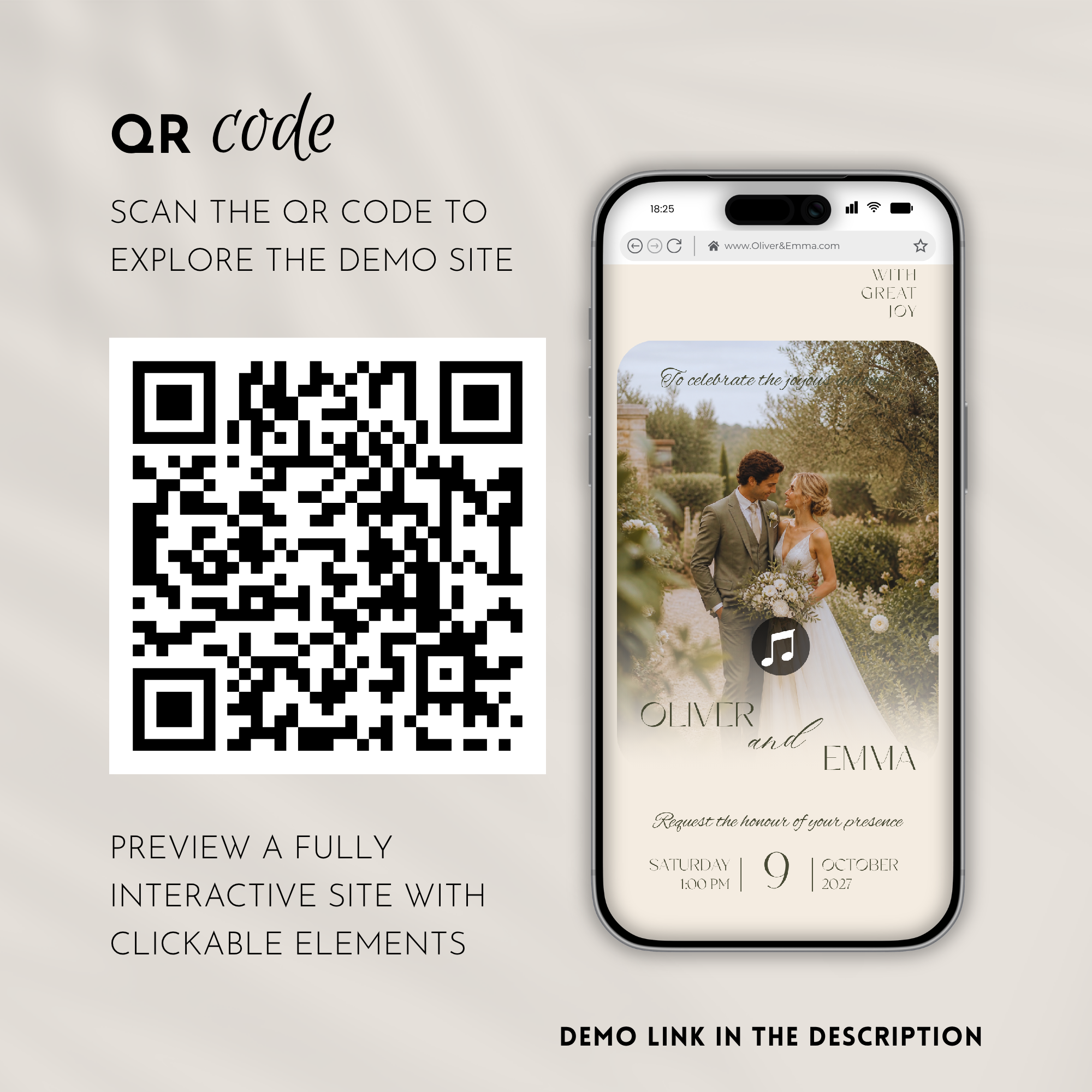 Olive & Cream Wedding Website Template with RSVP | Canva Template