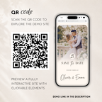 Pearl & Champagne Classic Save the Date Wedding Invitation Website Template