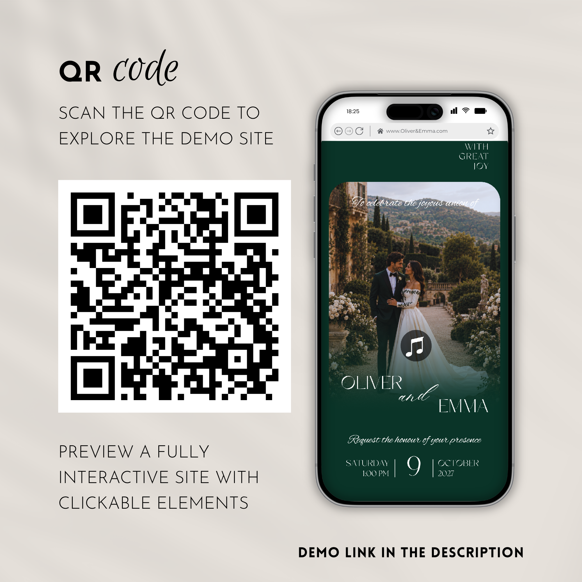 Old Money Emerald Wedding Website Template with RSVP | Canva Template