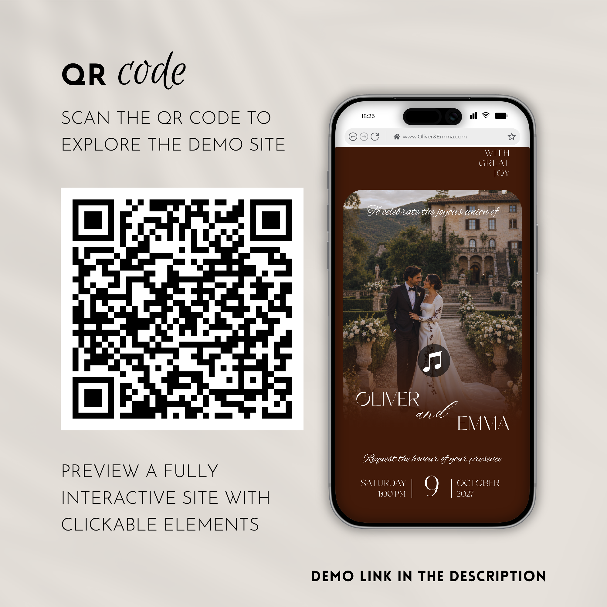Old Money Chocolate Brown Wedding Website Template with RSVP | Canva Template