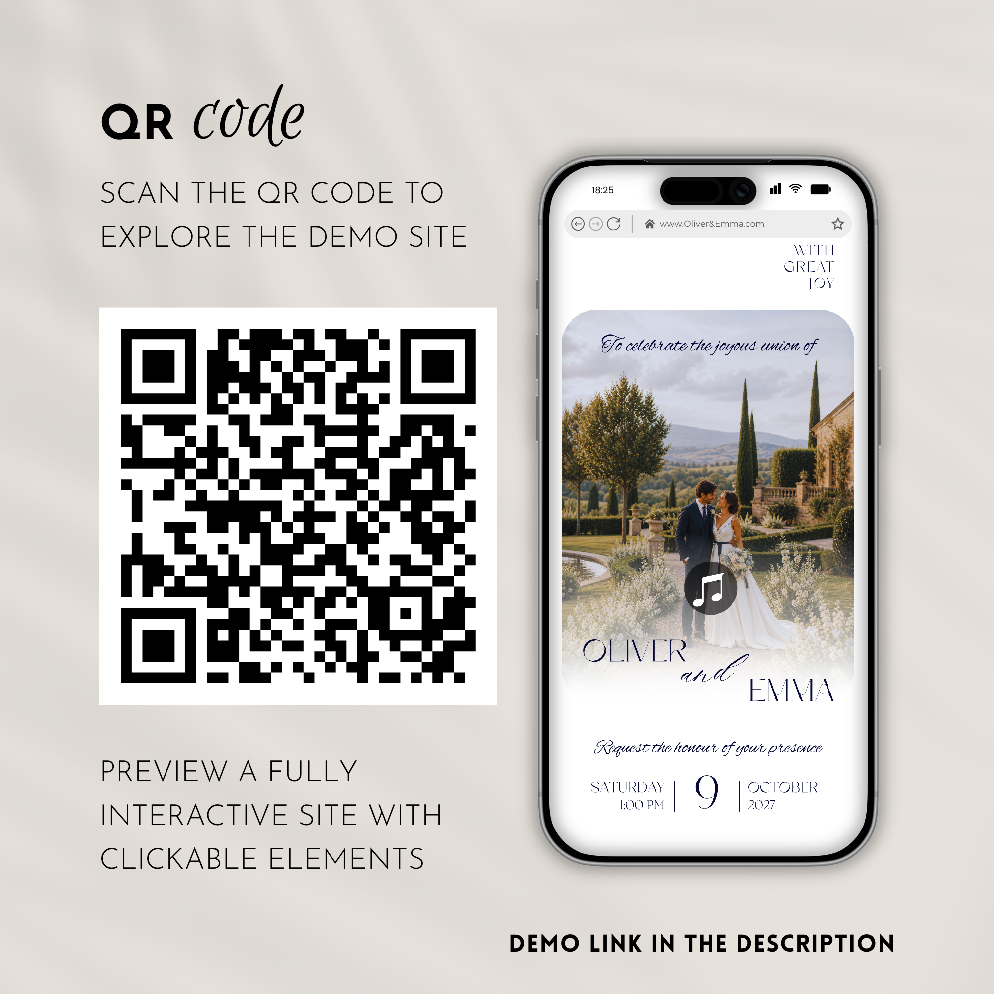 Navy Wedding Website Template with RSVP | Canva Template