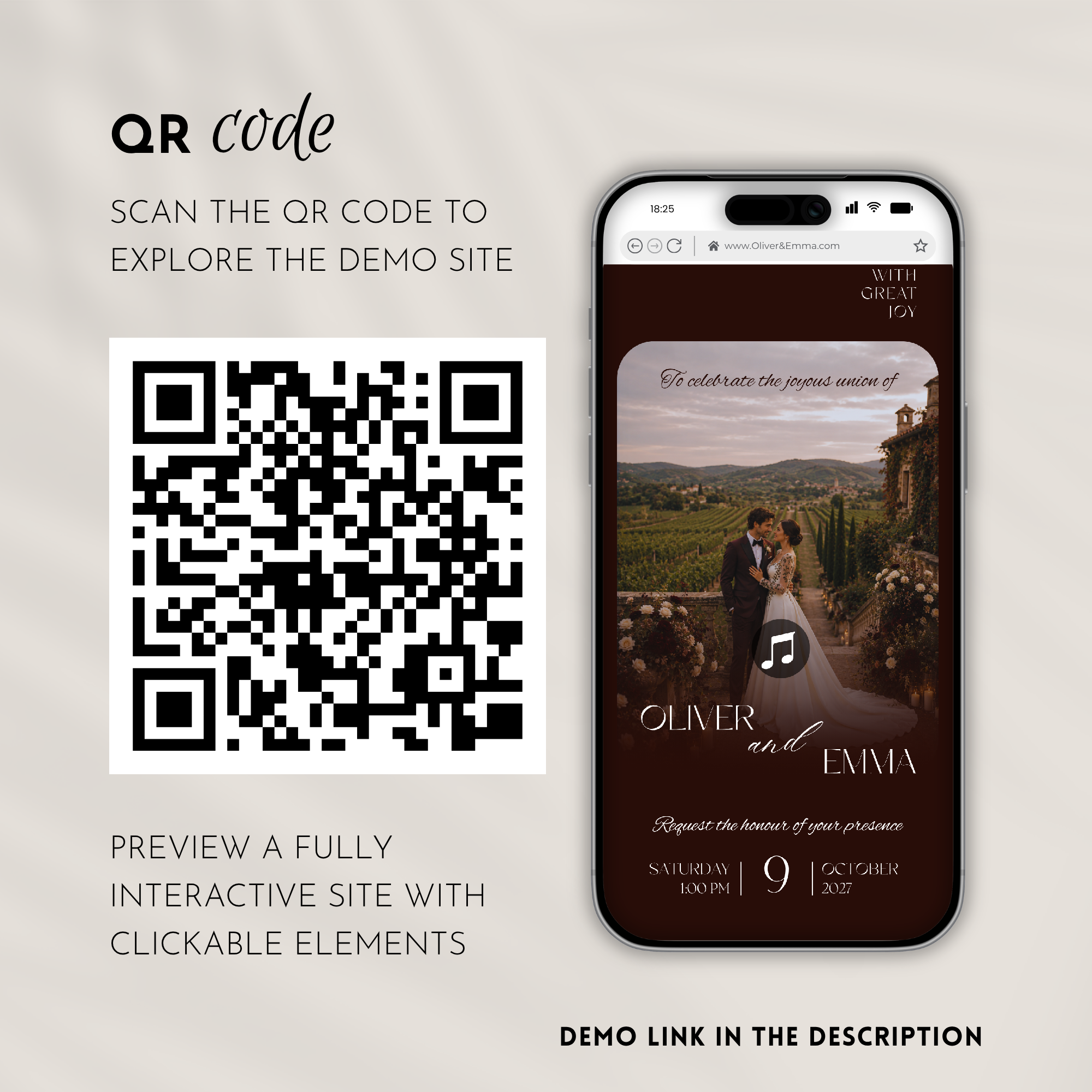 Old Money Mulled Wine Wedding Website Template with RSVP | Canva Template