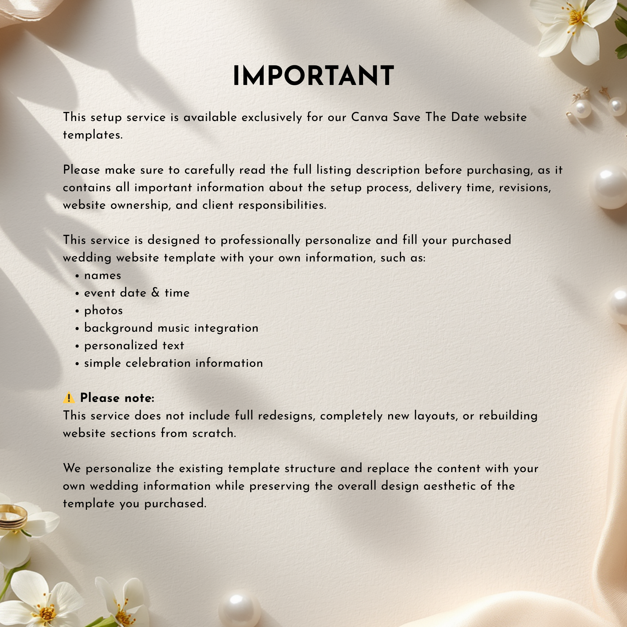 Save The Date Website Setup Service | Personalized Canva Website