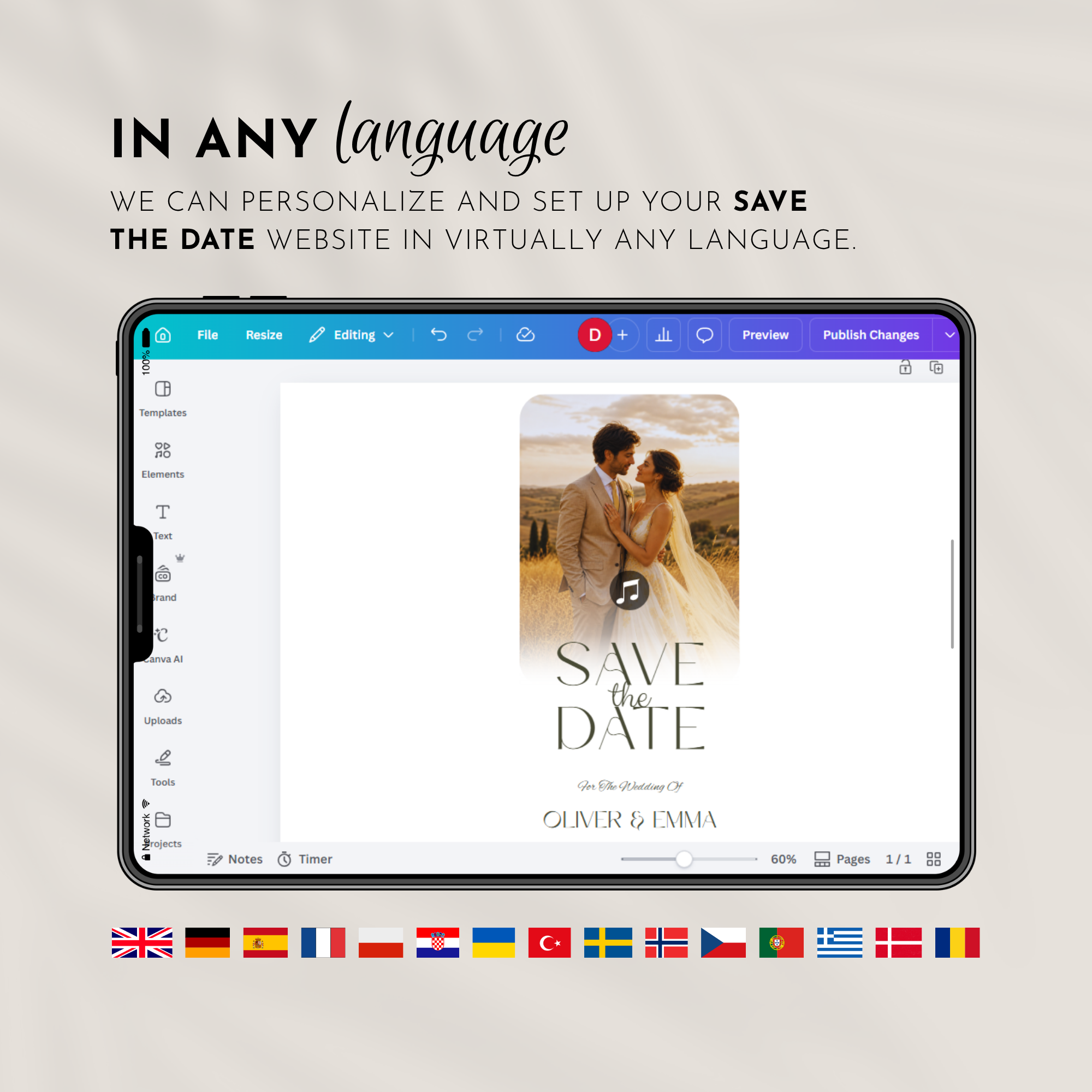 Save The Date Website Setup Service | Personalized Canva Website