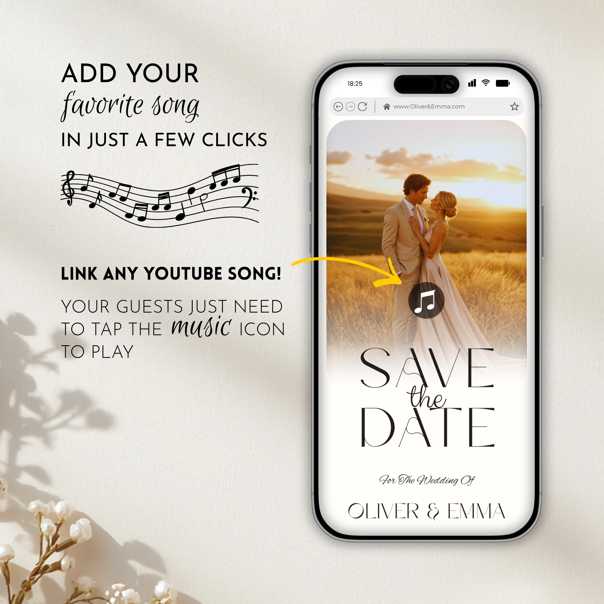Pink & Champagne Save The Date Website Template | Canva Template