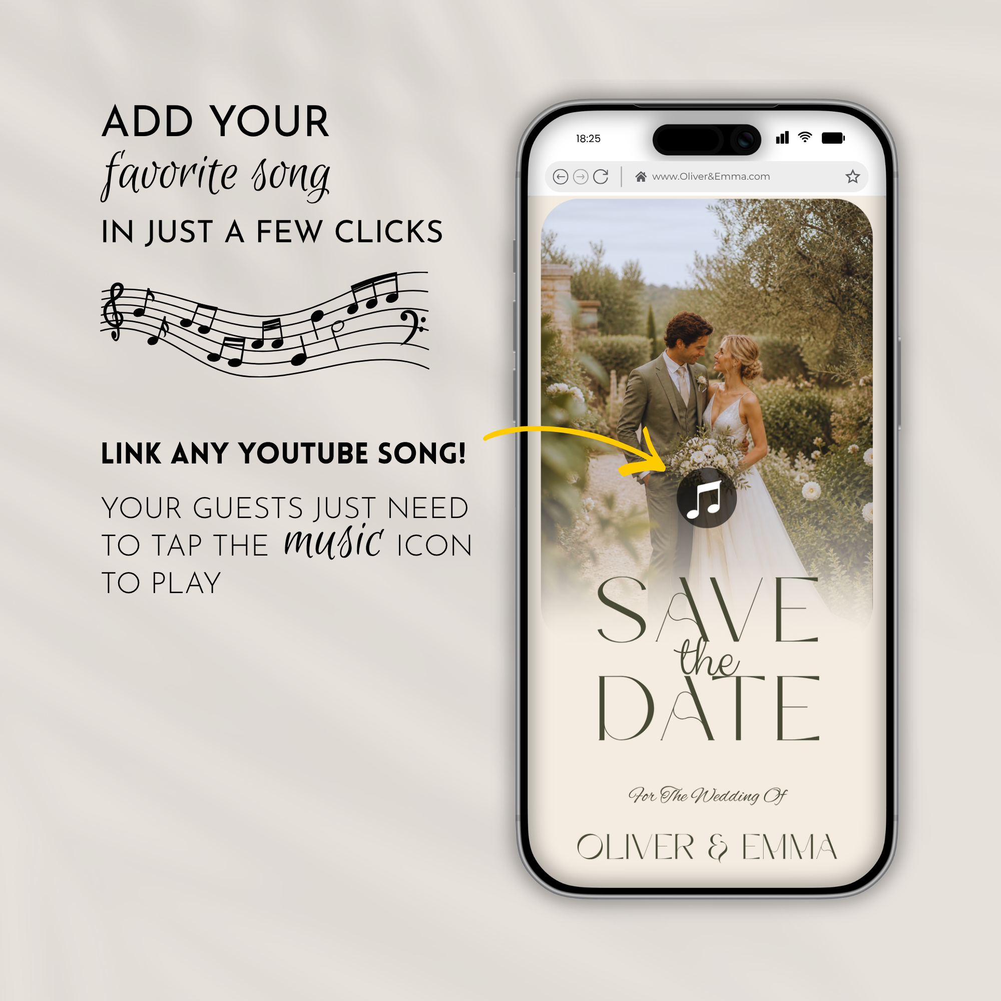 Olive & Cream Save the Date Website Template | Canva Template
