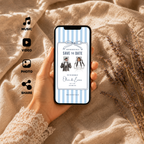 Dusty Blue Kids Save the Date Video Template | Editable Canva Wedding Invitation