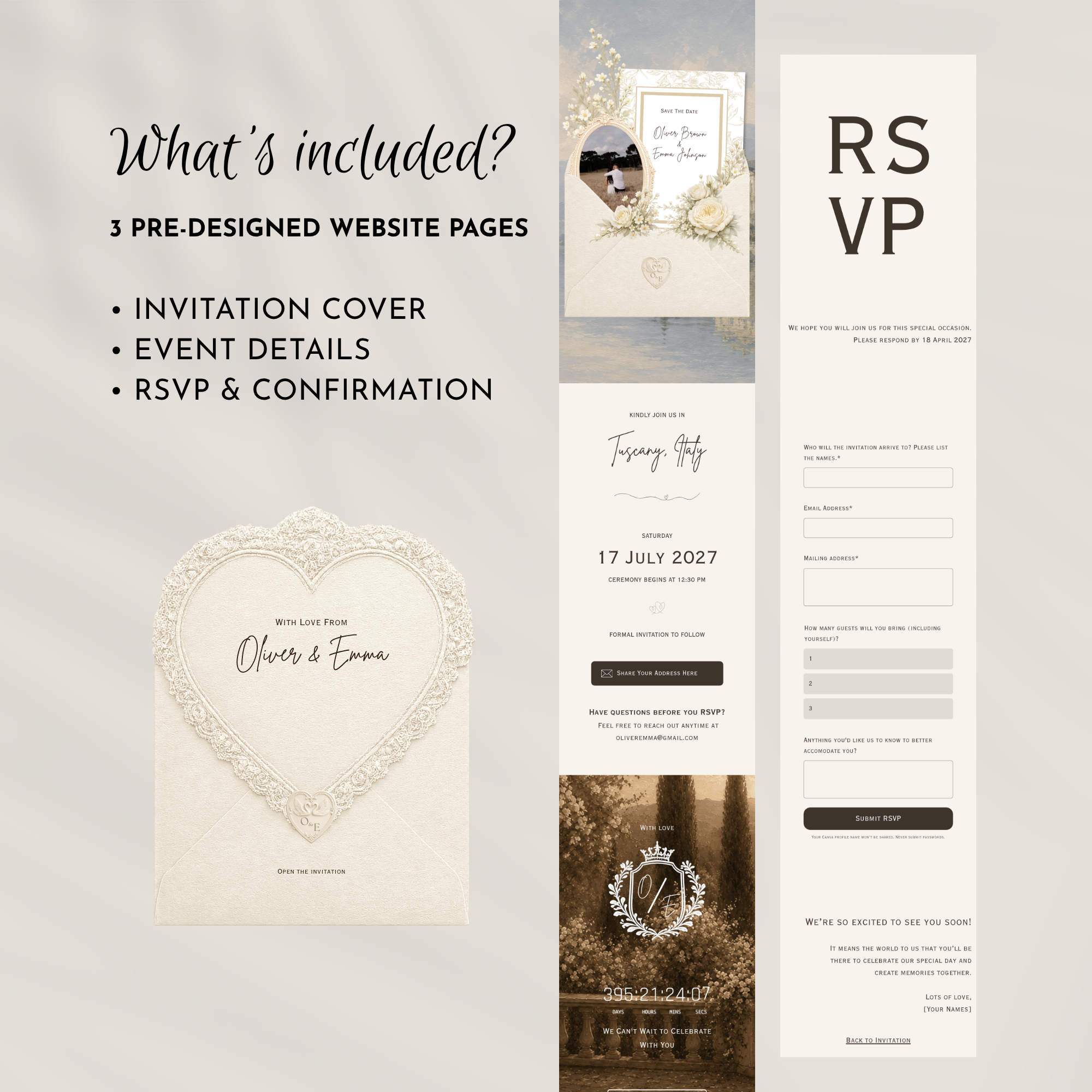Ivory Save the Date Website with RSVP