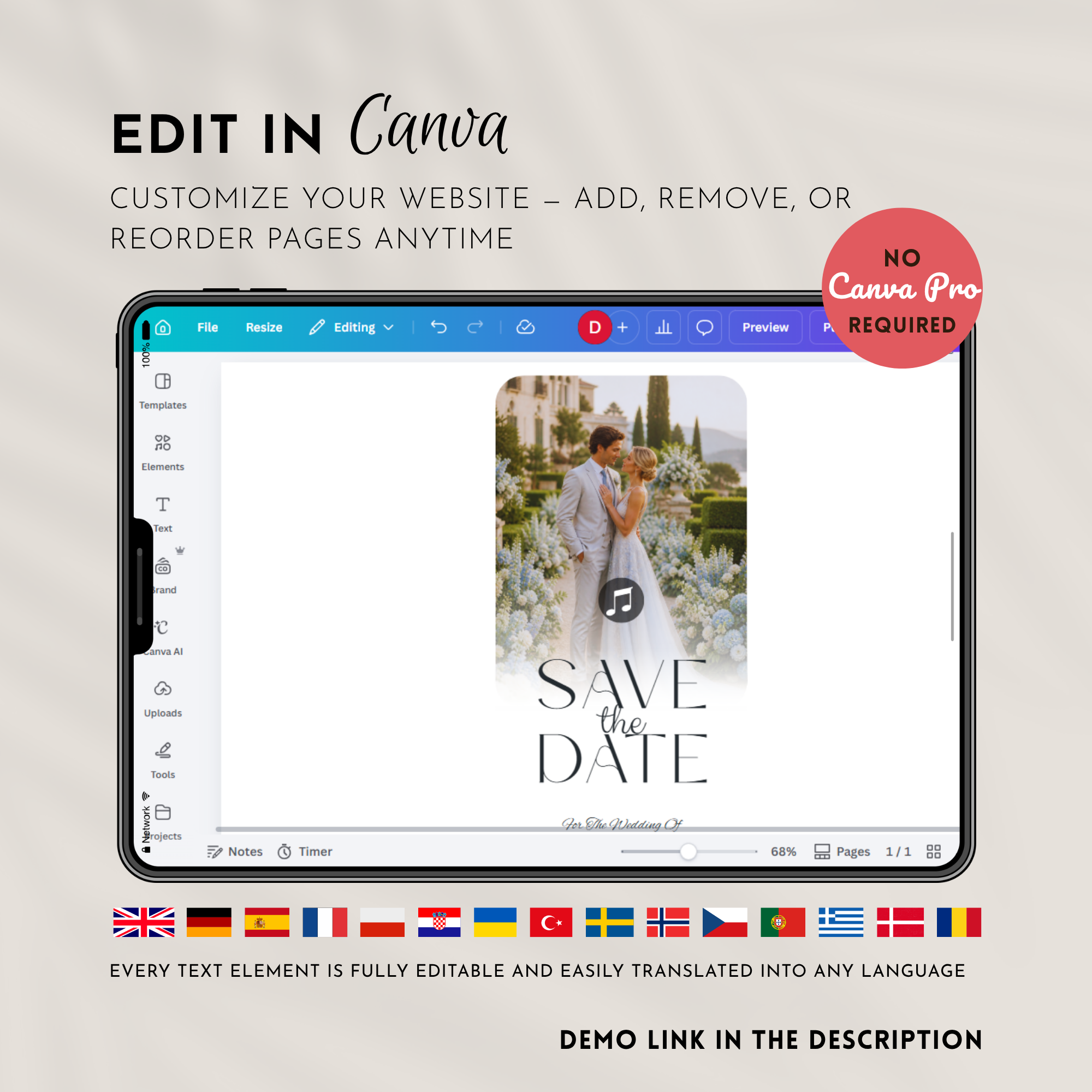 Pale Blue Save The Date Website Template | Canva Template