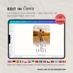 Pink & Champagne Save The Date Website Template | Canva Template