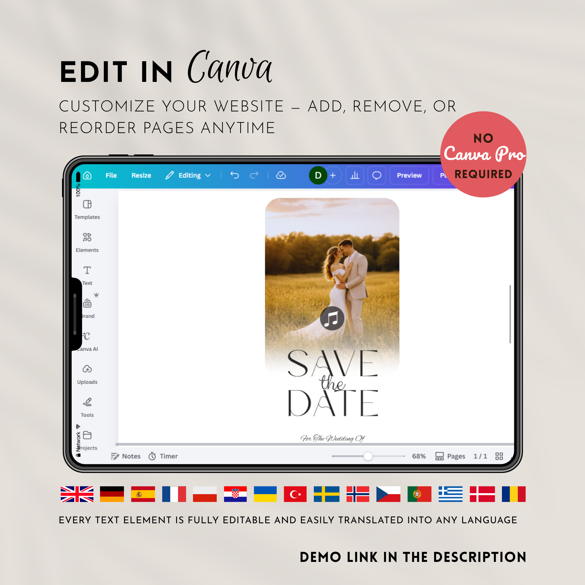 Save The Date Website Template | Canva Template