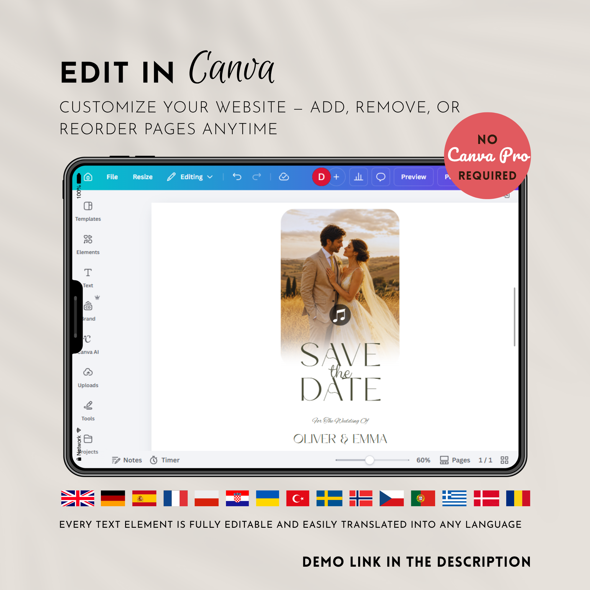 Canary Save the Date Website Template | Canva Template