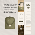 Olive Green Old Money Save the Date Website with RSVP
