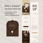 Chocolate Brown Old Money Save the Date Website with RSVP