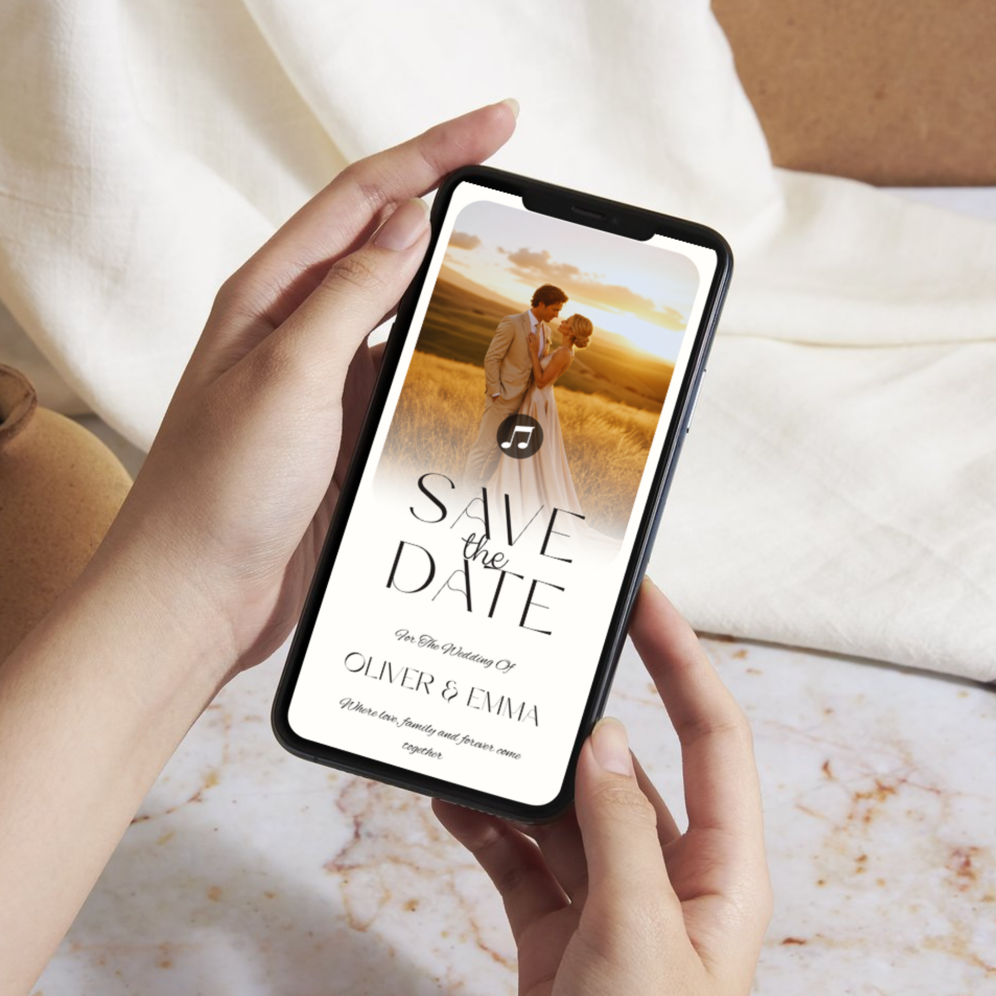 Pink & Champagne Save The Date Website Template | Canva Template