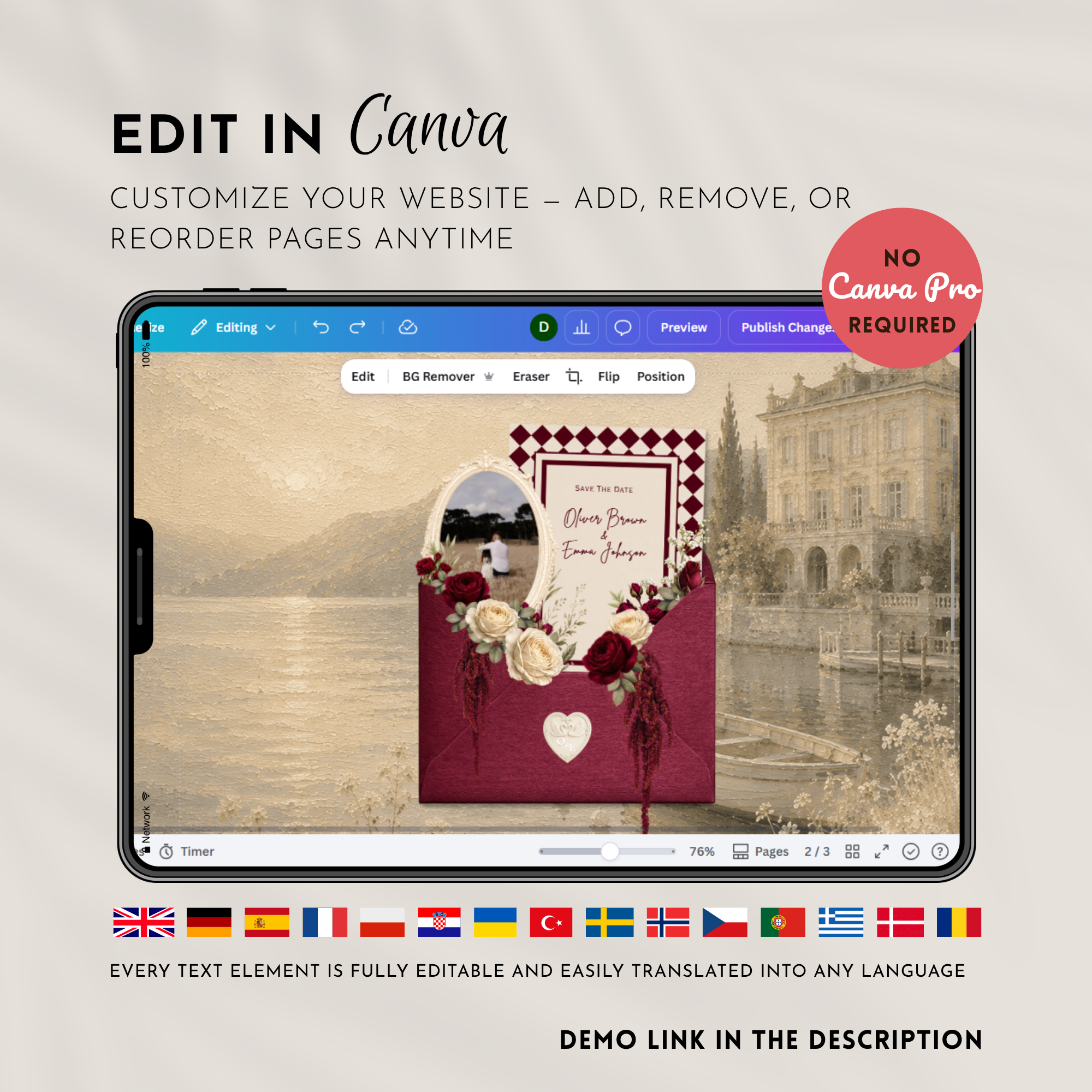 Burgundy Old Money Save the Date Website with RSVP
