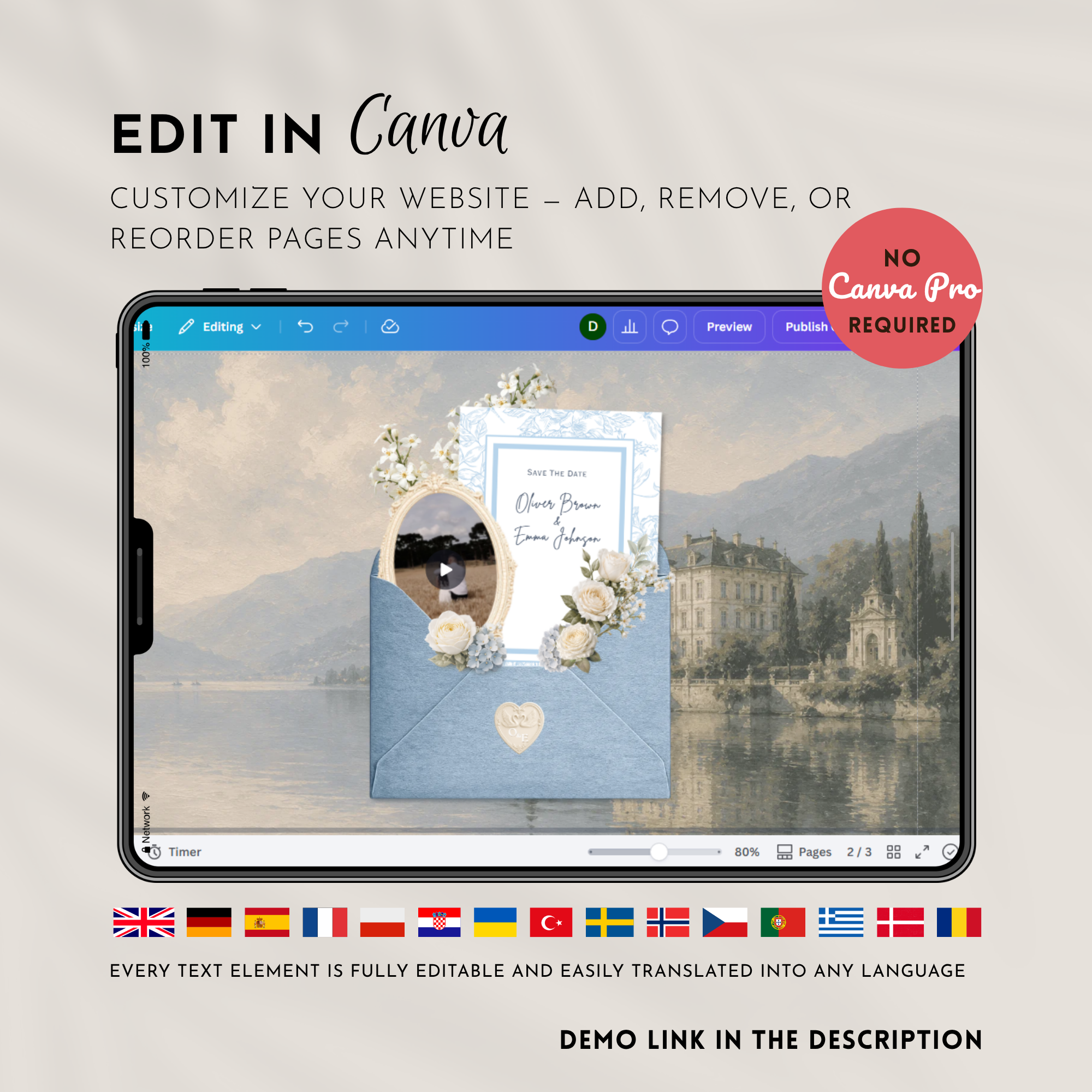 Dusty Blue Save the Date Website with RSVP