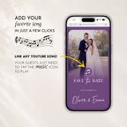 Lilac Classic Save the Date Wedding Invitation Website Template