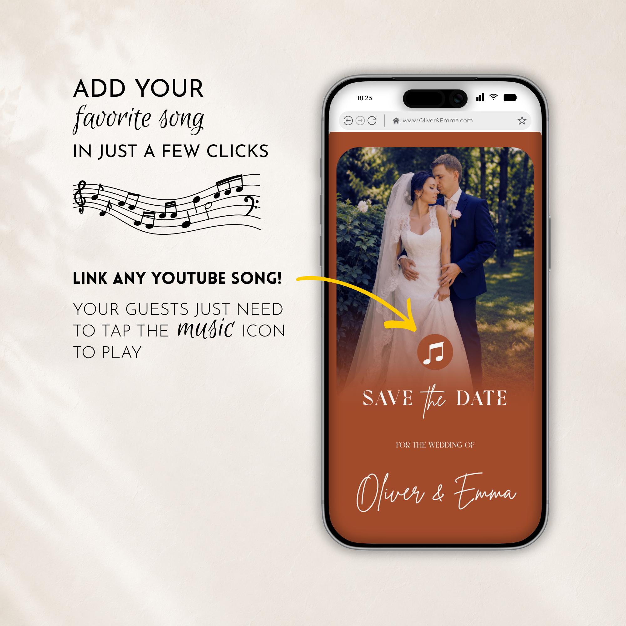 Terracotta Classic Save the Date Wedding Invitation Website Template