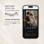 Black & White Classic Save the Date Wedding Invitation Website Template