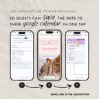 Pink & Champagne Save The Date Website Template | Canva Template