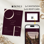 Old Money Plum Wedding Website Template with RSVP | Canva Template