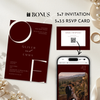 Old Money Cabernet Wedding Website Template with RSVP | Canva Template
