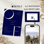 Navy Wedding Website Template with RSVP | Canva Template