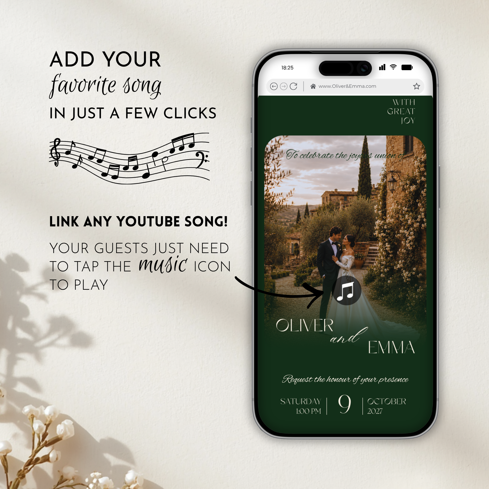 Old Money Dark Green Wedding Website Template with RSVP | Canva Template
