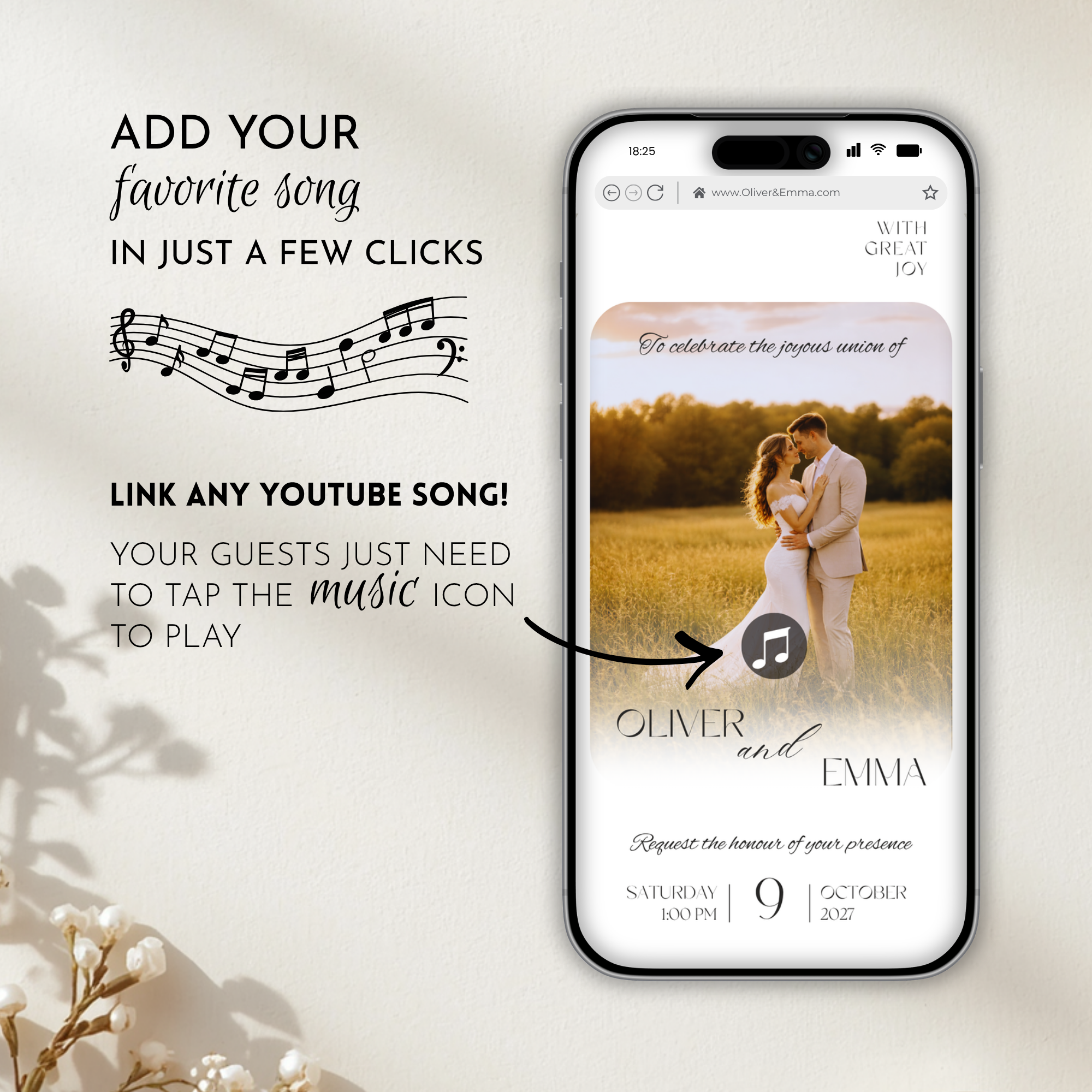 White & Beige Wedding Website Template with RSVP | Canva Template