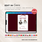 Burgundy Kids Save the Date Website Template | Old Money Style