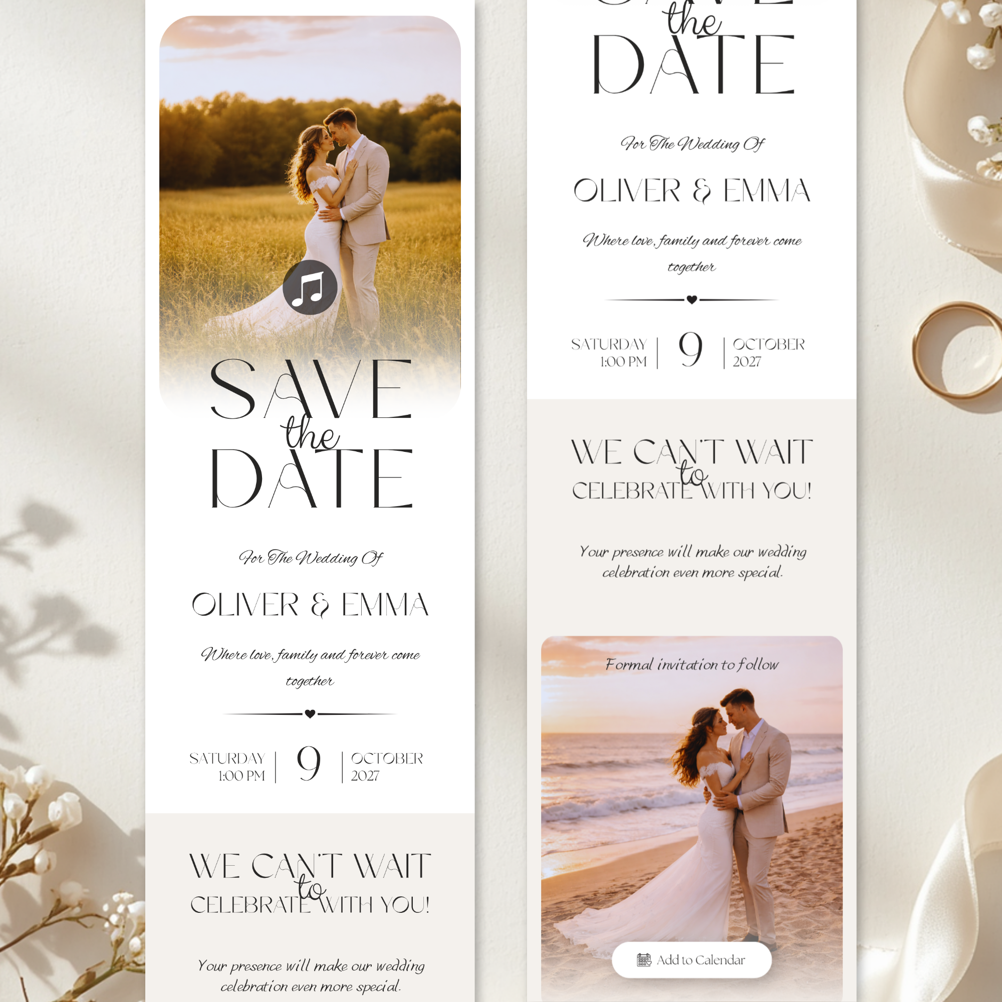 Save The Date Website Template | Canva Template