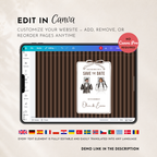Espresso Brown Kids Save the Date Website Template | Old Money Style