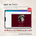 Burgundy Classic Save the Date Wedding Invitation Website Template