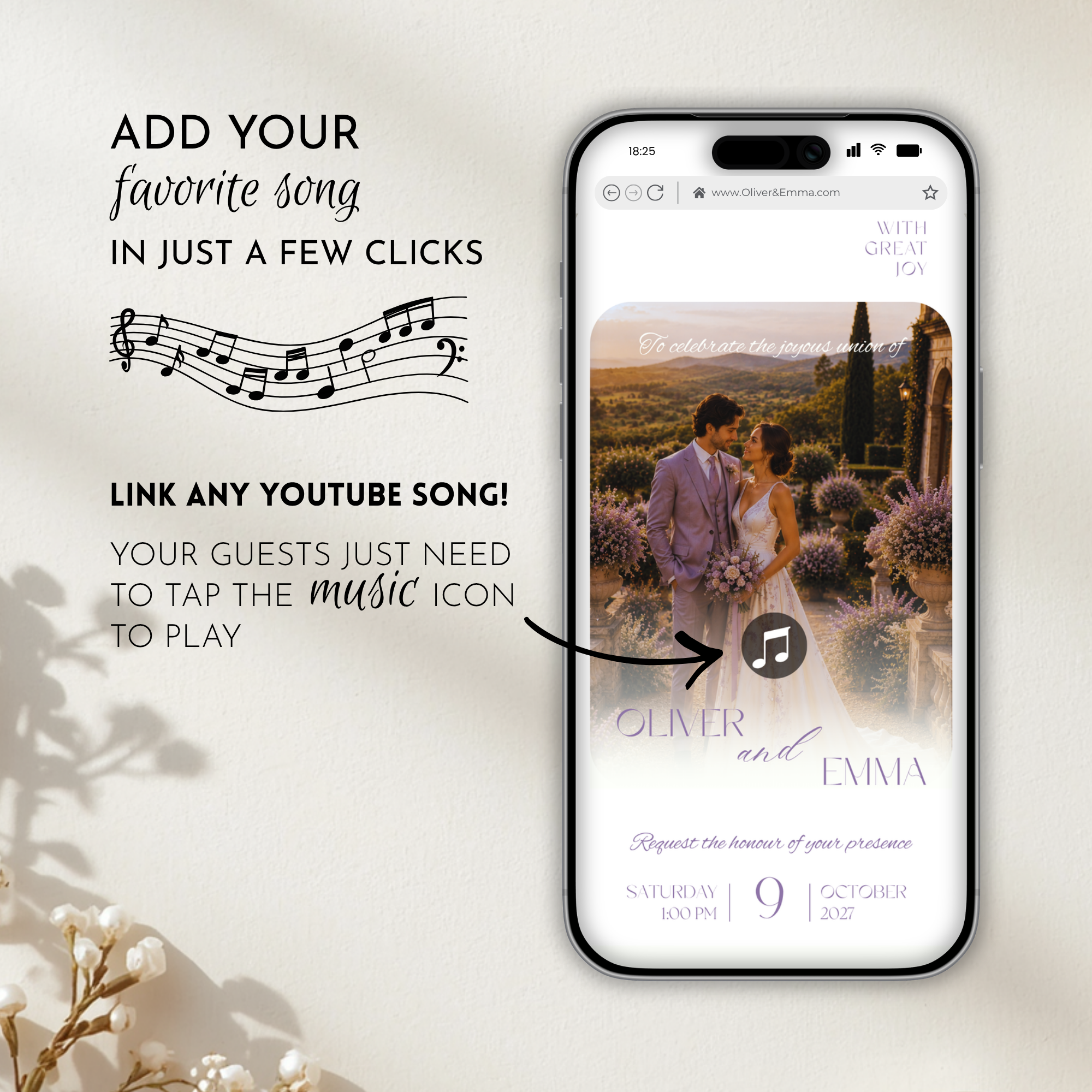 Lavender & Baby’s Breath Wedding Website Template with RSVP | Canva Template