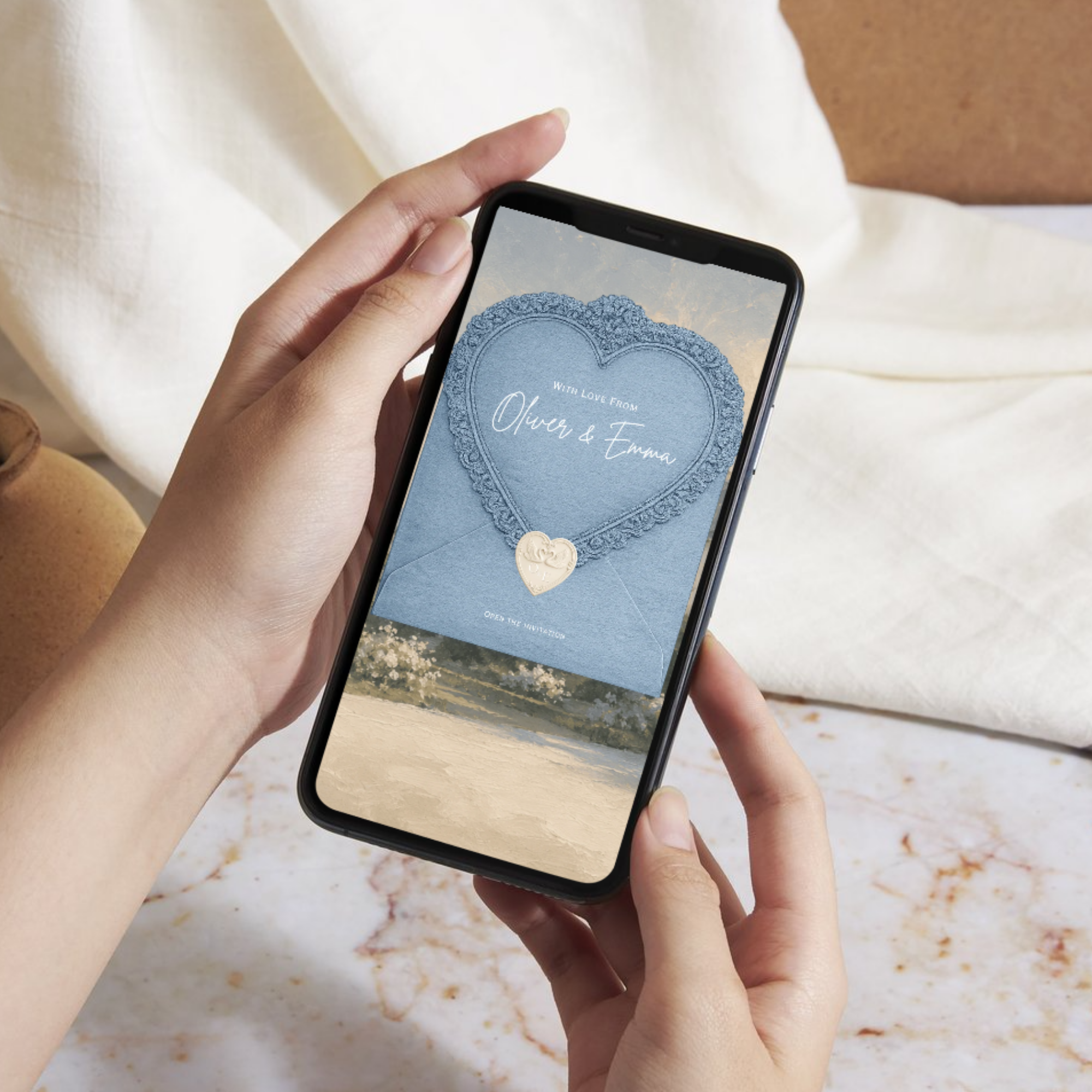 Dusty Blue Save the Date Website with RSVP