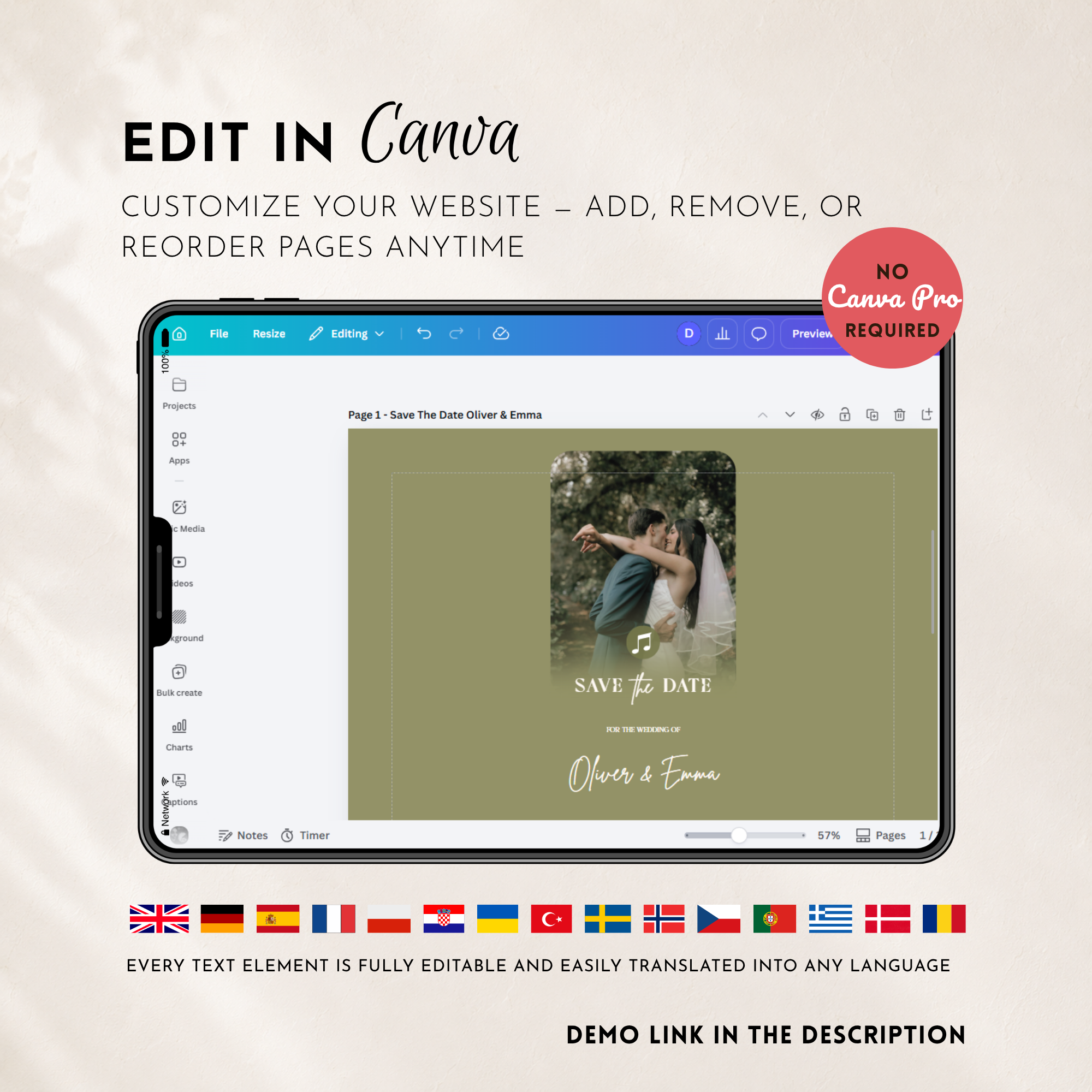 Sage Green Classic Save the Date Wedding Invitation Website Template