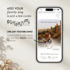 Bold Orange Wedding Invitation Website Template with RSVP & Music
