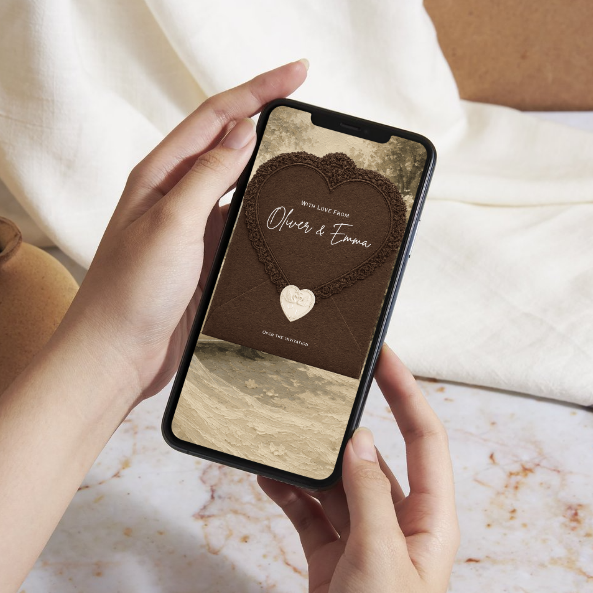 Chocolate Brown Old Money Save the Date Website with RSVP