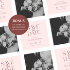 Pink & Champagne Save The Date Website Template | Canva Template
