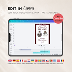Burgundy Kids Save the Date Video Template | Editable Canva Wedding Invitation